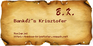 Bankós Krisztofer névjegykártya